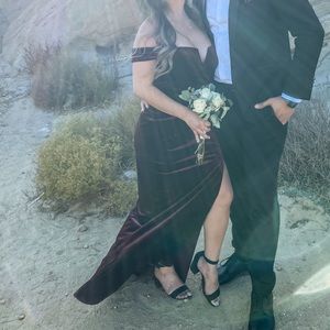 Velvet burgundy dress